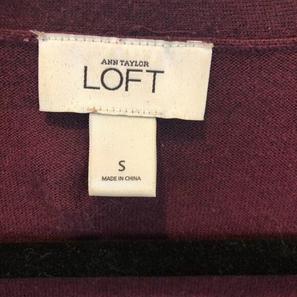 Loft Maroon Black Sequin Detail Cardigan NWOT - Picture 2 of 4